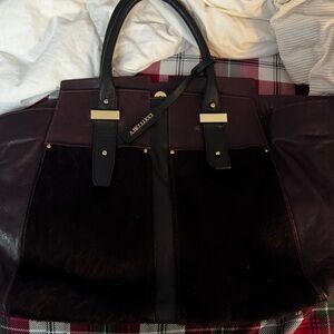 A. bellucci  Elegant Purple and calf hair tote bag!